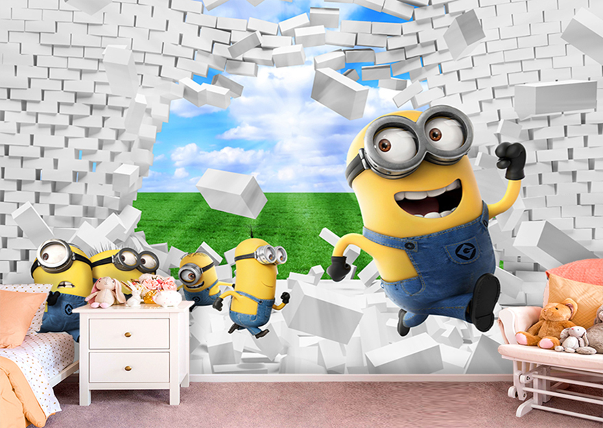 کاغذ دیواری سه بعدی طرح مینیون
