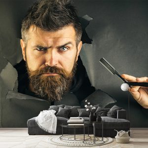 پوستر سه بعدی طرح آرایشگاه مردانه