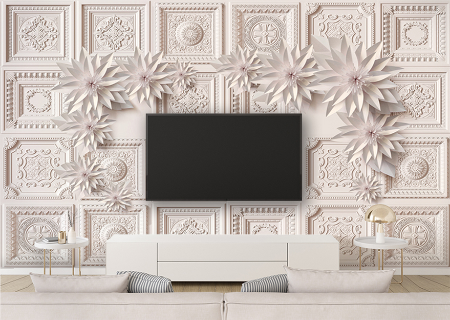 پوستر دیواری سه بعدی پشت تلویزیون