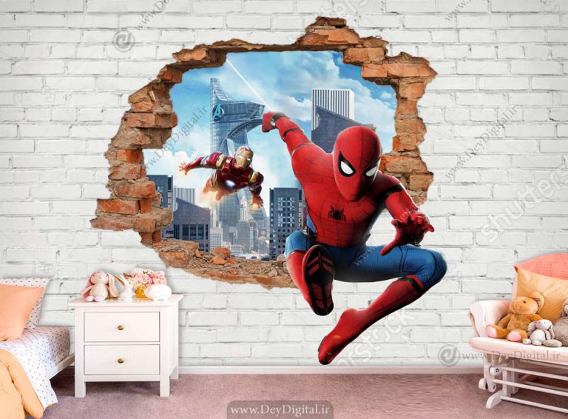 پوستر دیواری سه بعدی مرد عنکبوتی
