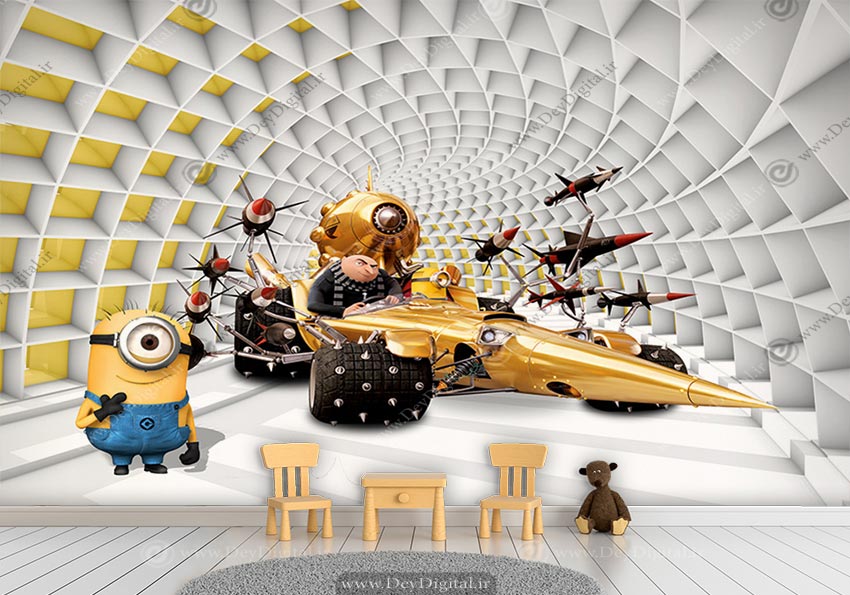 پوستر دیواری سه بعدی مینیون ها