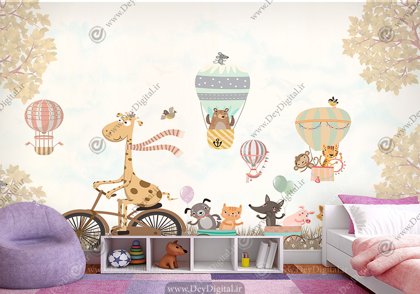 کاغذ دیواری سه بعدی اتاق کودک
