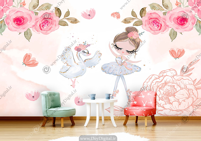 پوستر کاغذ دیواری فانتزی دخترانه