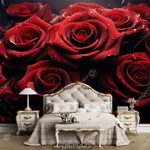 پوستر سه بعدی طرح رز قرمز برای اتاق خواب