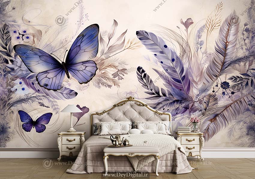 پوستر دیواری طرح پروانه برای اتاق خواب