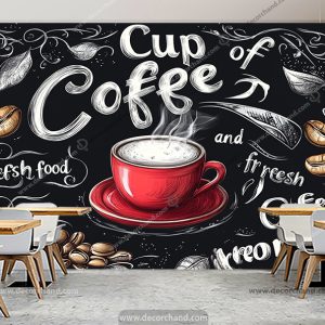 پوستر دیواری کافه بار طرح فنجون قهوه