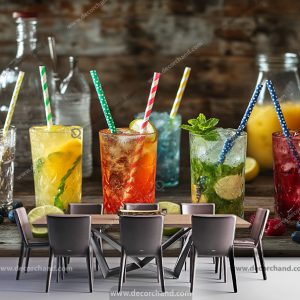 پوستر دیواری کافه طرح انواع نوشیدنی ها
