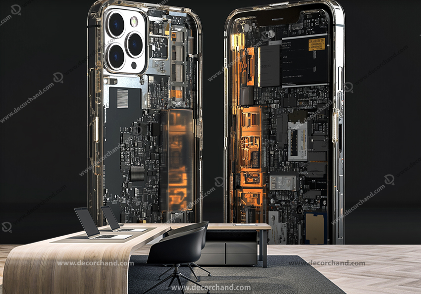 پوستر دیواری سه بعدی تعمیرات موبایلی و لوازم جانبی