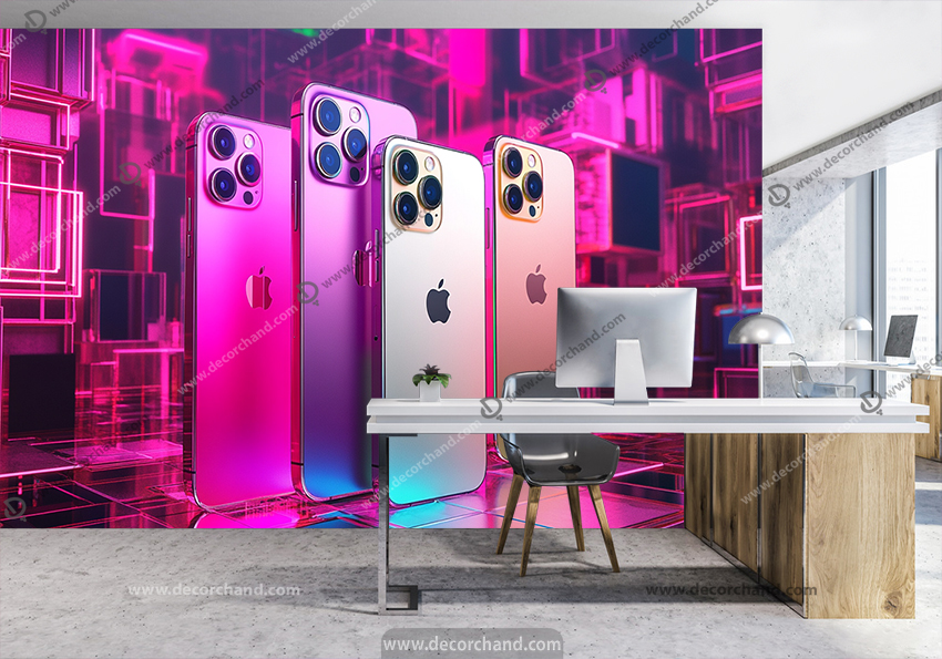 پوستر دیواری سه بعدی دنیای گوشی آیفون