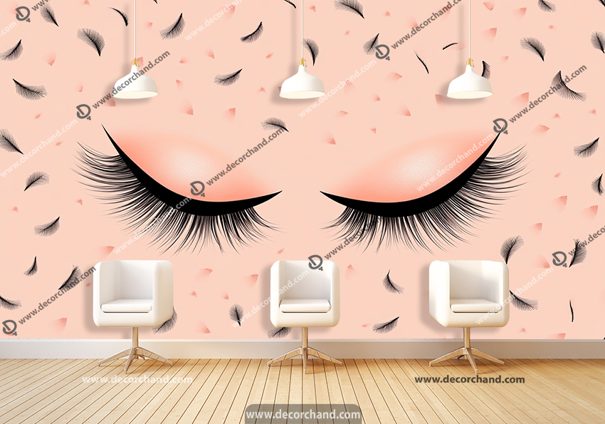 HQC-(2768)_4 پوستر سه بعدی برای سالن زیبایی طرح کاشت مژه