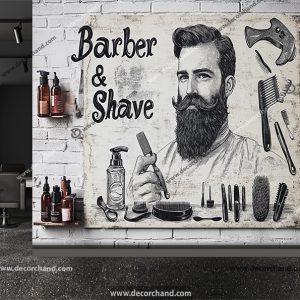 پوستر سه بعدی آرایشگاه مردانه