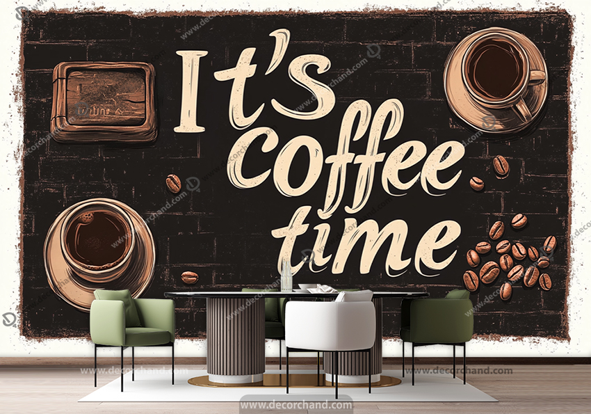 کاغذ دیواری سه بعدی برای کاقی شاپ