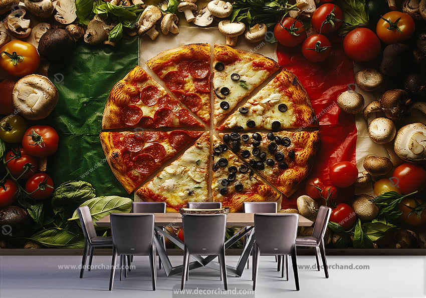 پوستر دیواری فست فود طرح جدید پیتزای ایتالیایی