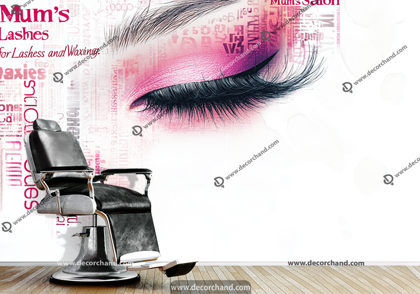 پوستر سه بعدی آرایشگاه زنانه طرح چشم میکاپ شده و کاشت مژه