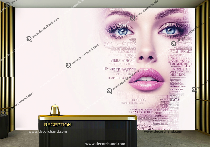 پوستر دیواری طرح چهره زیبای زن برای سالن زیبایی