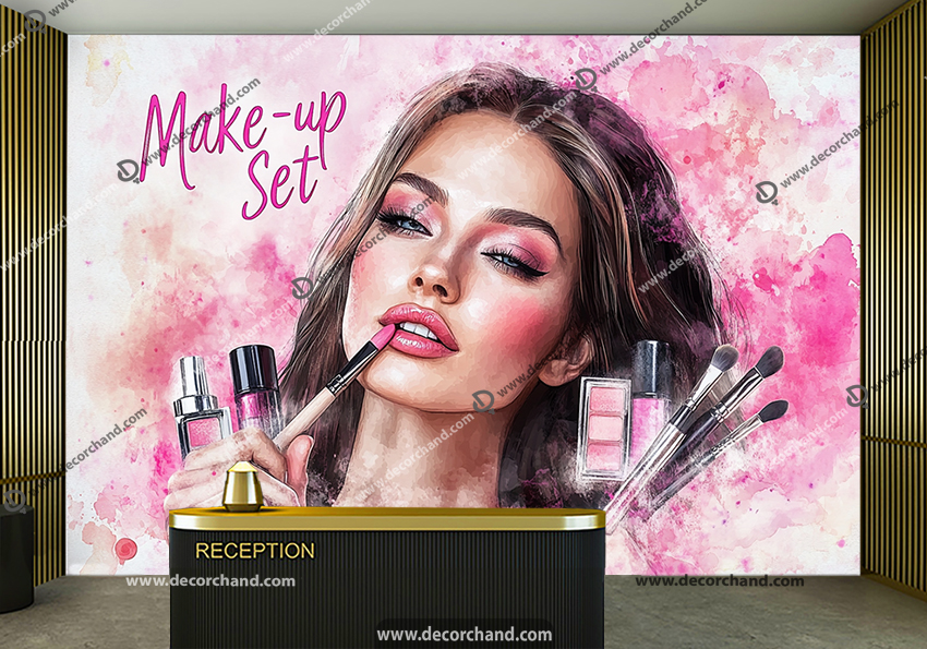 پوستر دیواری سه بعدی میکاپ آرتیست برای سالن زیبایی