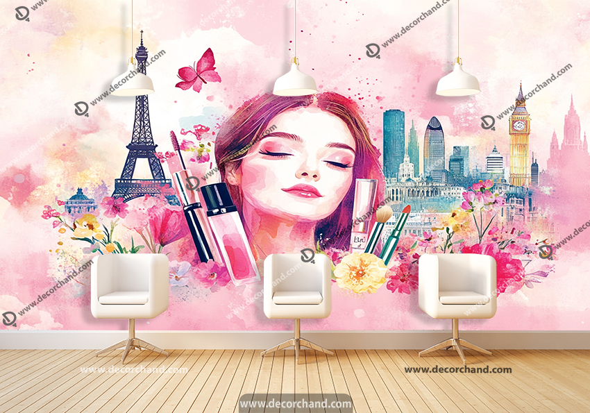 پوستر کاغذ دیواری سه بعدی سالن زیبایی