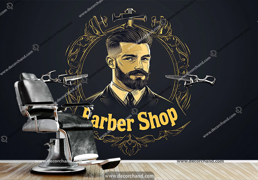 پوستر دیواری باربر شاپ طرح مدل مو شیک