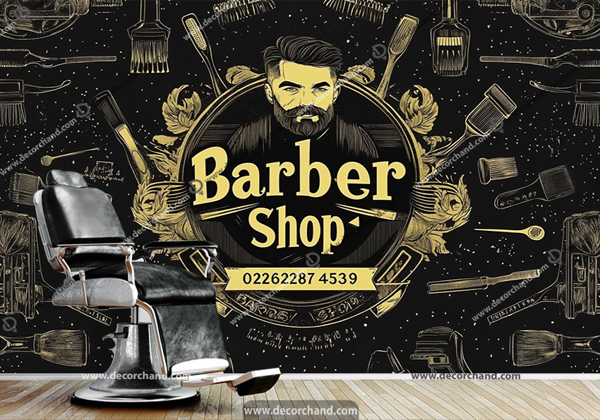 پوستر سه بعدی برای آرایشگاه مردانه طرح وکتوری مدلینگ