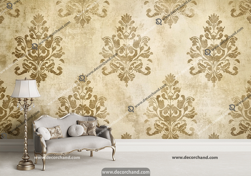 پوستر چاپی طرح پتینه طلایی و کرمی با زمینه روشن