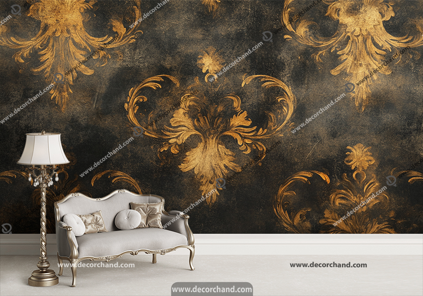 پوستر چاپی طرح پتینه کلاسیک مشکی طلایی