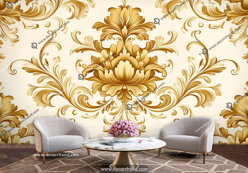 پوستر سه بعدی گل اسلیمی سنتی