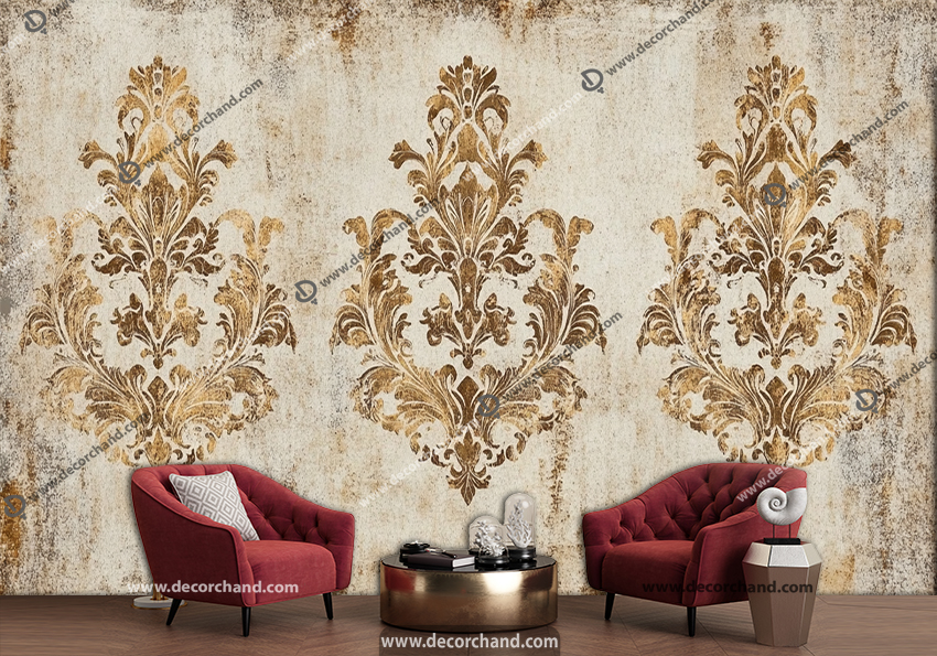 پوستر پذیرایی طرح پتینه طلایی با زمینه روشن