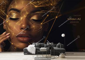 پوستر دیواری طرح جدید میکاپ برای آرایشگاه زنانه با زمینه تیره