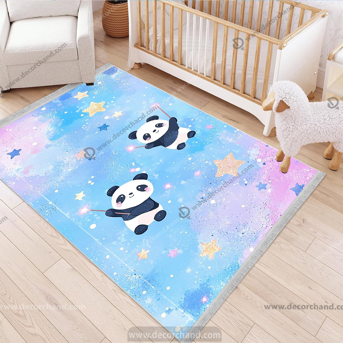 فرش فانتزی اتاق بچه با تصویر پاندا