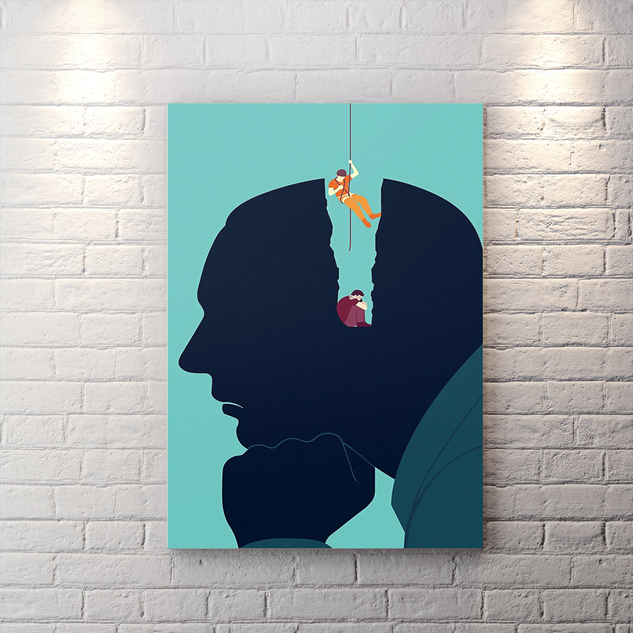 تخته شاسی دکوراتیو طرح روان درمانی برای کلینیک مشاوره