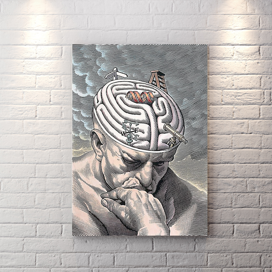 تابلو دکوراتیو طرح مغز و اعصاب برای روانپزشکی