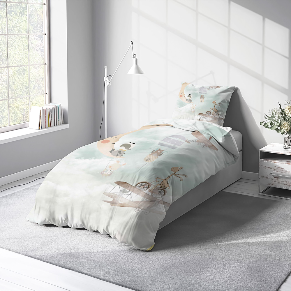 روتختی یکنفره کودک طرح حیوانات در اسمان