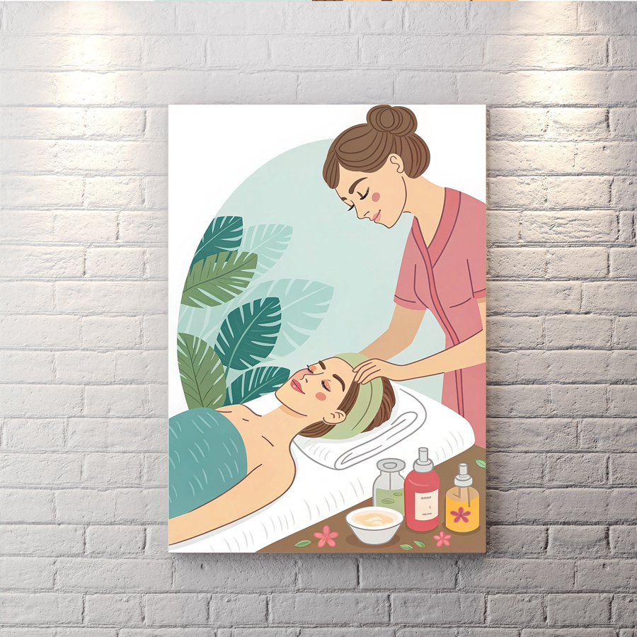 تابلو دکوراتیو برای مرکز زیبایی پوست ومو