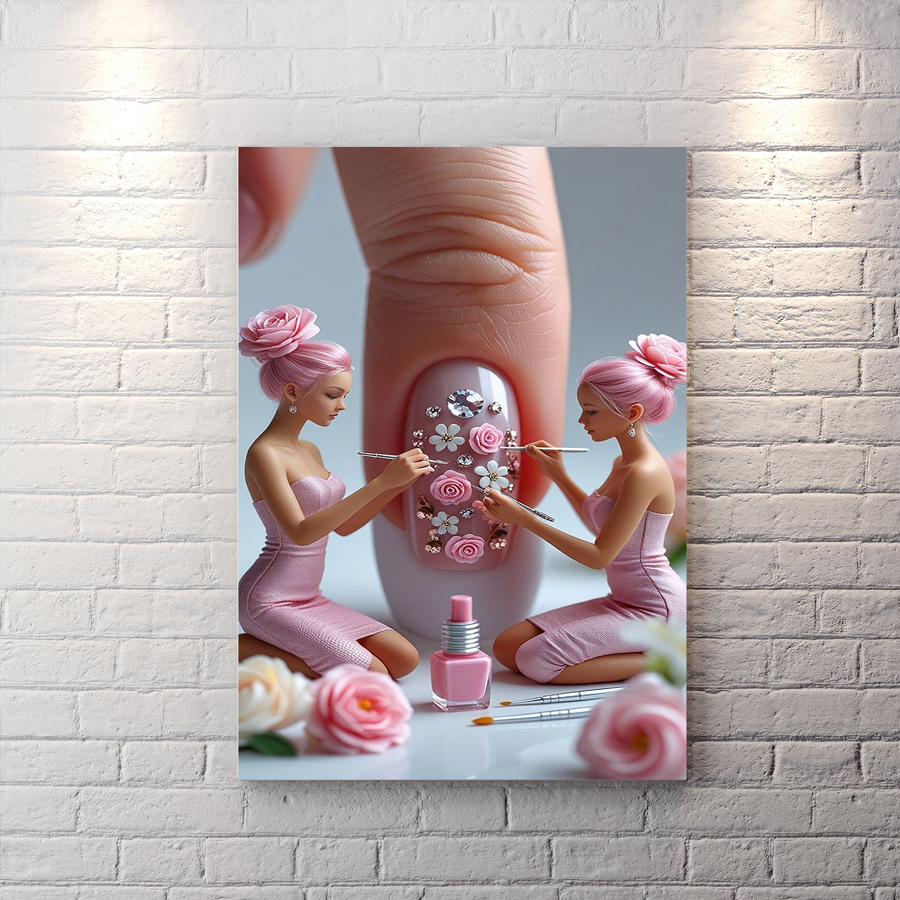 تابلو دکوراتیو شاسی طرح مانیکور و ناخن کار